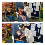 dziewczynka bada pacjenta