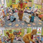 Do przedszkolaków przyszedł miś i częstował cukierkami