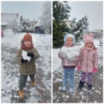 Dzieci lepią śnieżki