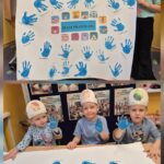 Przedszkolaki wykonują plakat