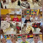 Dzieci z grupy Pszczółki przy wigilijnym stole