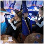 Dzieci z oddziału Żuczki podczas wróżby z latarką