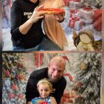 Dzieci z rodzicami na ściance dekoracyjnej