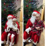 Mikołaj z dziećmi przy choince