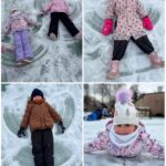 Zabawy na śniegu na placu przedszkolnym