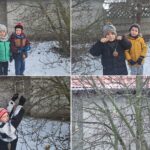 Dzieci zawieszają karmę