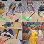 Dzieci wykonują maski karnawałowe