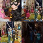 Dzieci z oddziału mrówki podczas tanecznych zabaw na dywanie