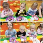 Dziewczynki podczas karnawołwego poczestunku