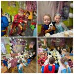 Grupowe zdjęcie dzieci przy stole