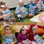 Przedszkolaki częstują stworka pączkami