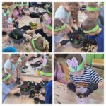 dzieci sadzą kwiatki