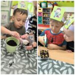 Chłopcy z oddziału Żuczki podczas zajęć z sadzenia