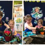 Dzieci sadzą kwiatki