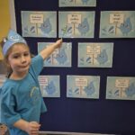 Dziewczynka przy tablicy demonstracyjnej