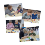 dzieci wraz z seniorami robią zajączki