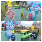 dzieci szukają prezentów od zajączka