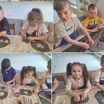 Dzieci podczas pracy z gliną
