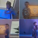 Dzieci podczas zabawa ze światłem