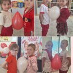 Dzieci w parach tańczą z balonami