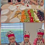 Przedszkolaki kroją owoce