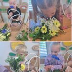 Dzieci podczas warsztatów florystycznych