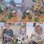 Dzieci podczas warsztatów florystycznych