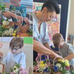Dzieci podczas warsztatów florystycznych