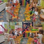 Tulipanki ćwiczą z bum, bum rurkami