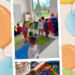 dzieci zwiedzają nowe przedszkole