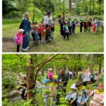 dzieci zwiedzają ogród botaniczny