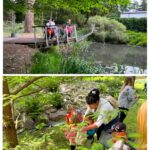 dzieci zwiedzają ogród botaniczny