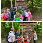 dzieci zwiedzają ogród botaniczny