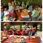 dzieci jedzą pizzę