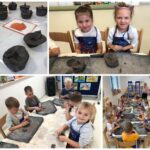 Dzieci z wytworami ceramicznymi