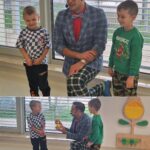 Dzieci razem z magikiem podczas pokazu iluzji